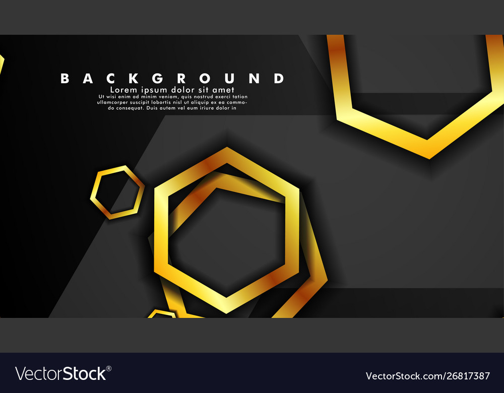 Background design that overlaps with hexagon gold
