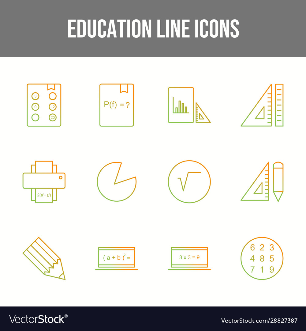 Beautiful education 12 icons