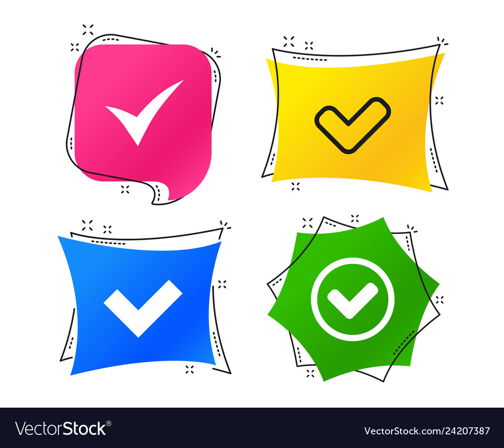 Check signs checkbox confirm icons