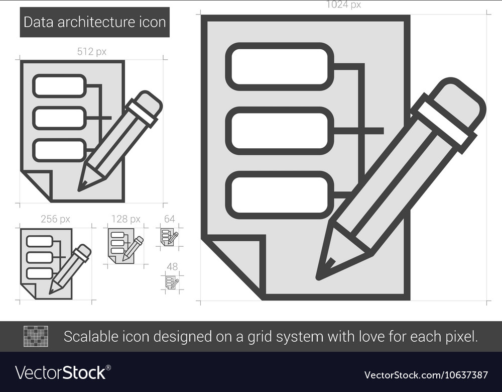 Data architecture line icon