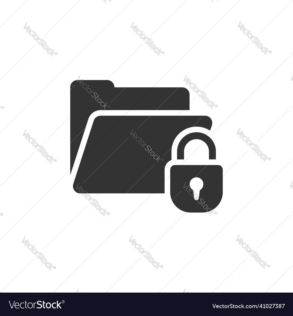 Files folder permission icon in flat style vector image Files folder permission icon in flat style