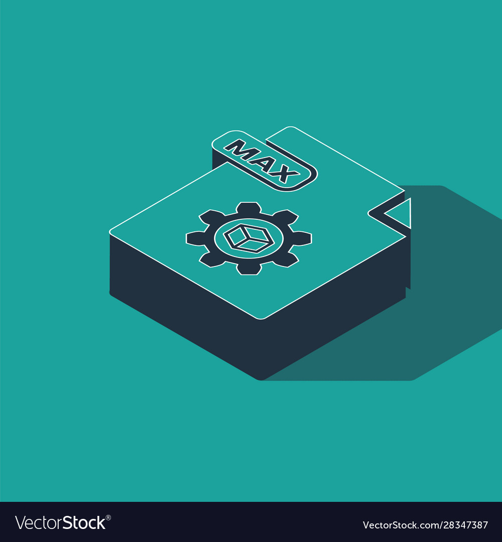 Isometric max file document download button vector image Isometric max file document download button