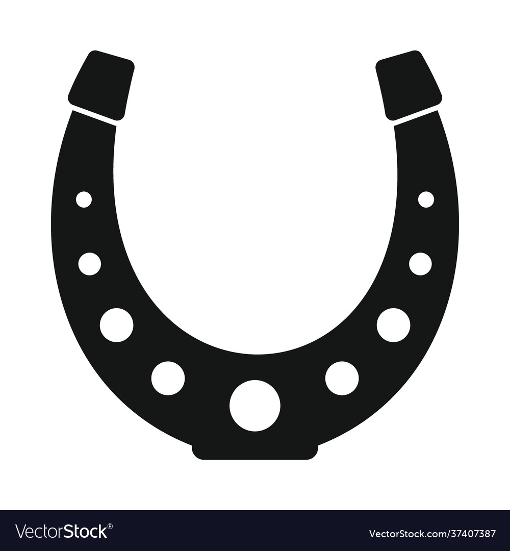 Mascot horseshoe black simple icon isolated