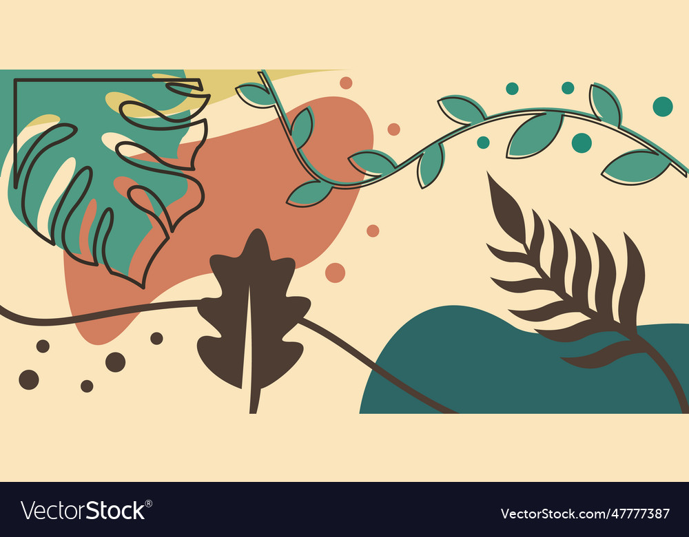 Minimalist abstract leaf background nature Vector Image