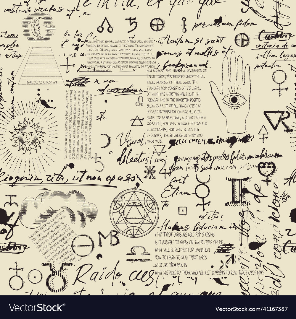 Seamless esoteric pattern vector image Seamless esoteric pattern