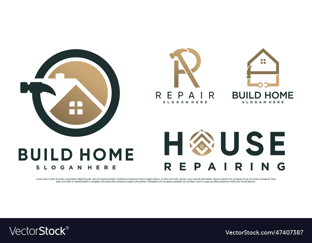 Set of build house logo design inspiration Vector Image