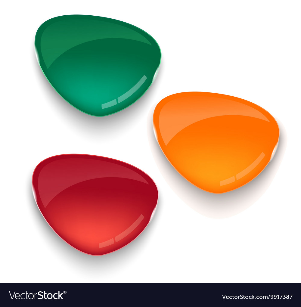 Set of colored glass buttons for web interface