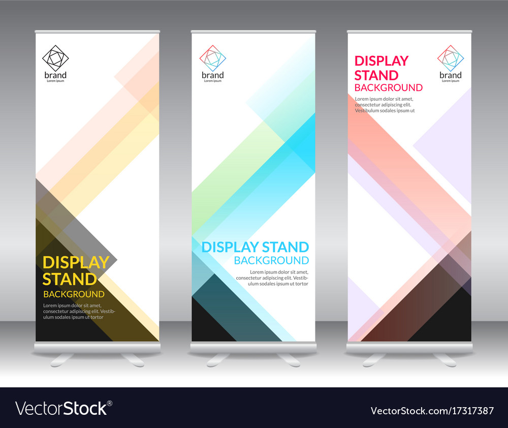 Set Of Vertical Abstract Display Banner Stand Or Vector Image