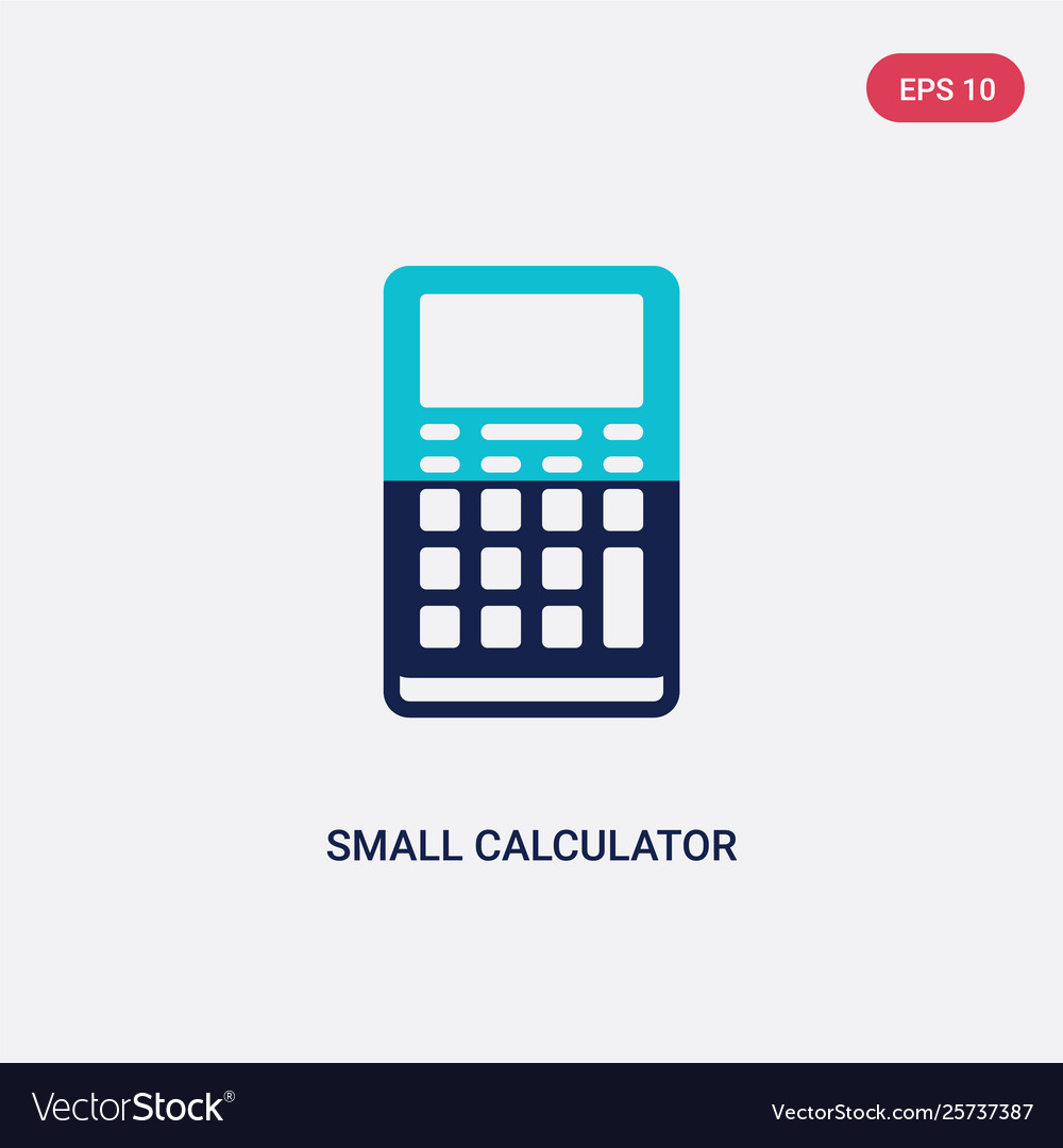 Two color small calculator icon from education