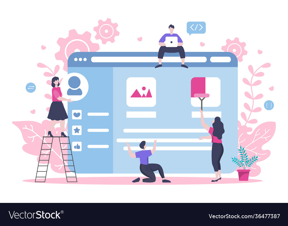 Web-Entwicklung Wohnung für Webseiten-Programmierung vector image Web-Entwicklung Wohnung für Webseiten-Programmierung