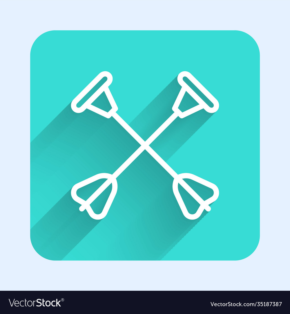 White line arrow with sucker tip icon isolated