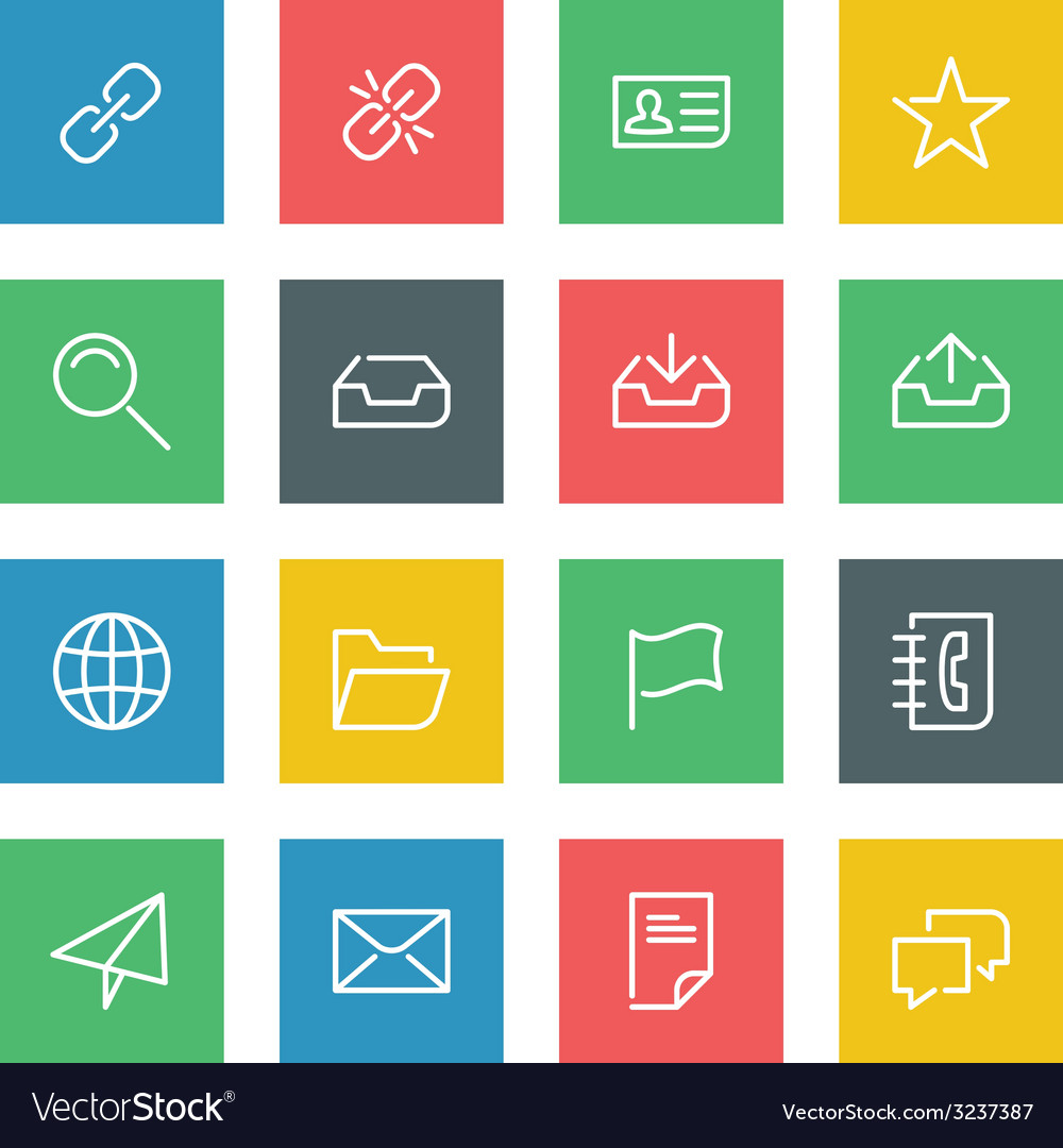White thin line icons set for web and mobile