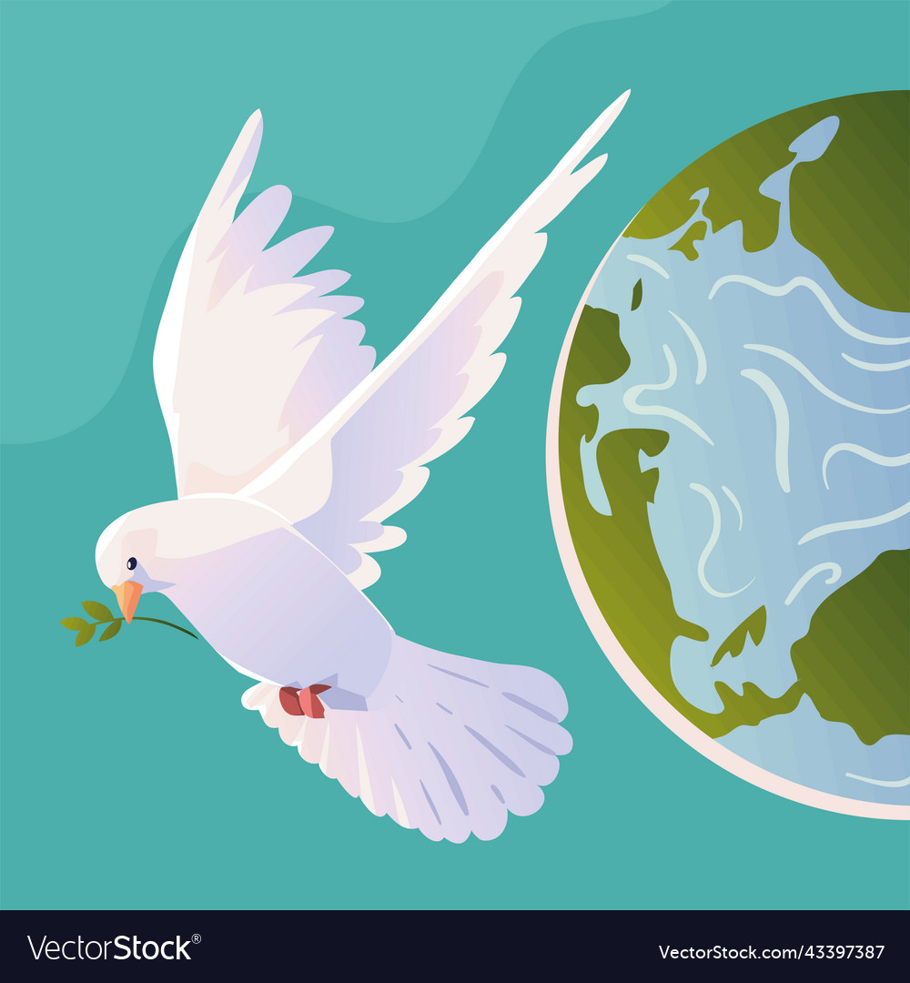 World And Peace Dove Royalty Free Vector Image