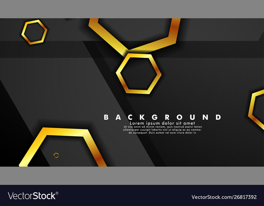 Background design that overlaps with hexagon gold