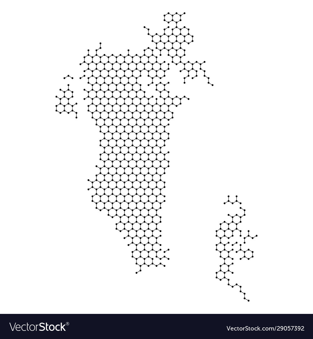 Bahrain map from abstract futuristic hexagonal Vector Image Bahrain map from abstract futuristic hexagonal