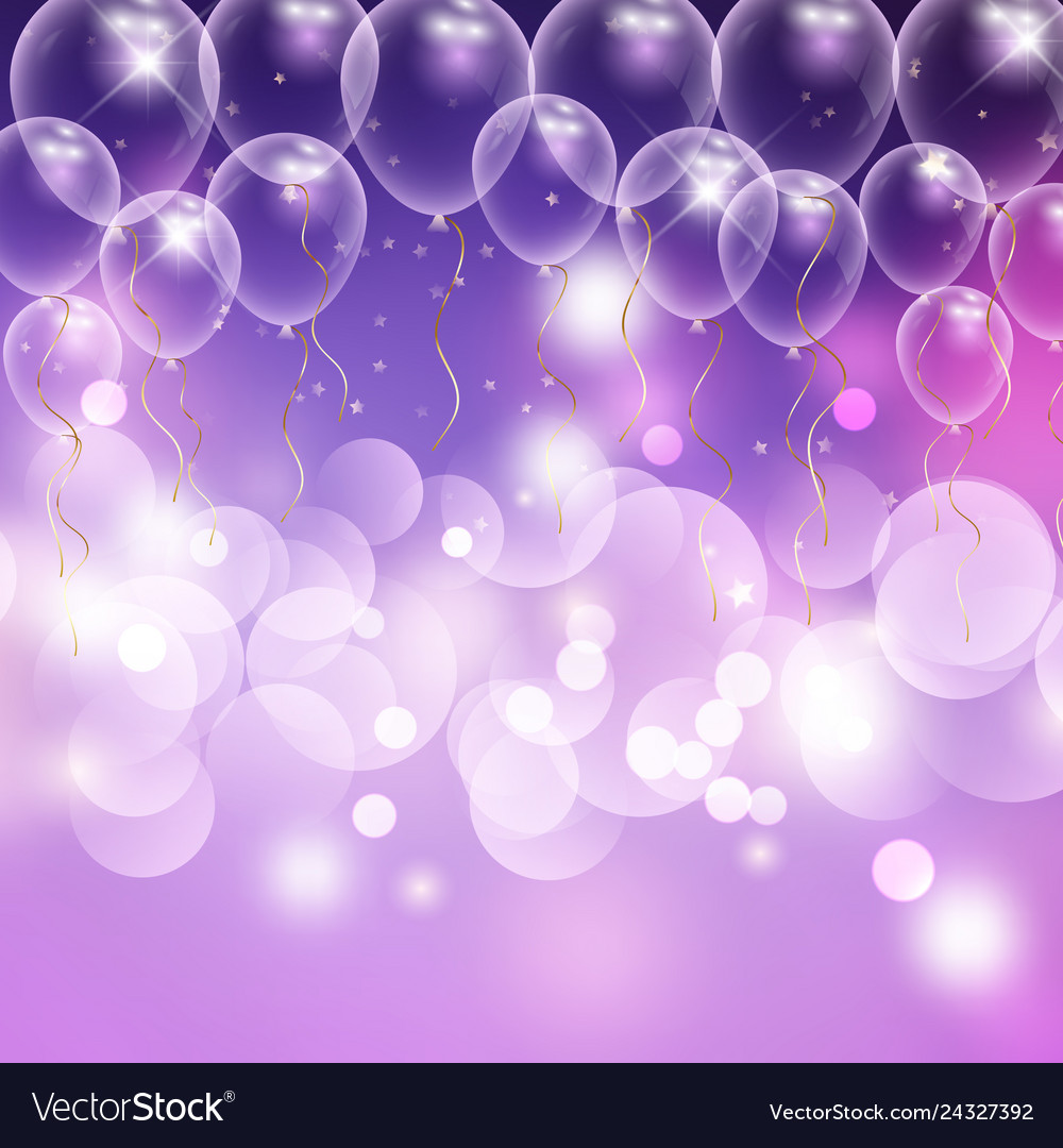 Balloons and bokeh lights celebration background