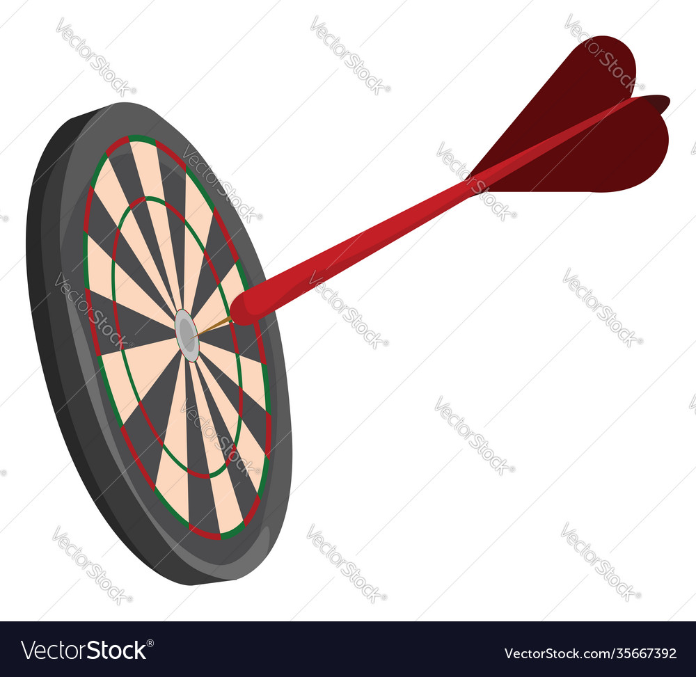 Dartoboard and dart on white background