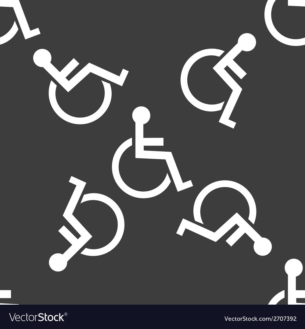 Disabled web icon flat design seamless pattern