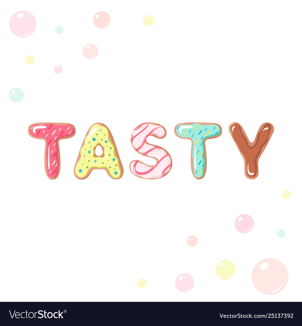 Donut font on white background