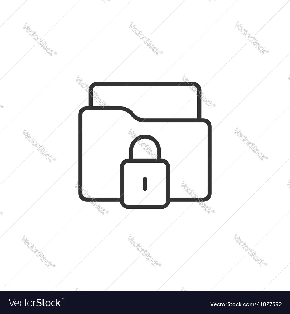 Files folder permission icon in flat style vector image Files folder permission icon in flat style