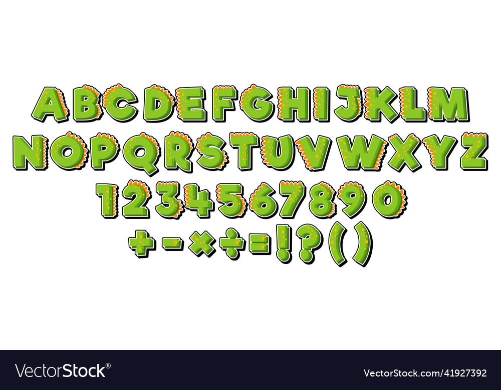 Font design for english alphabets and numbers Vector Image