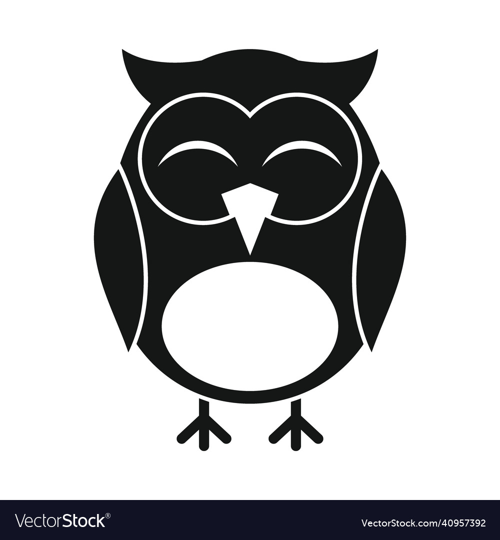 Funny owl black simple silhouette icon