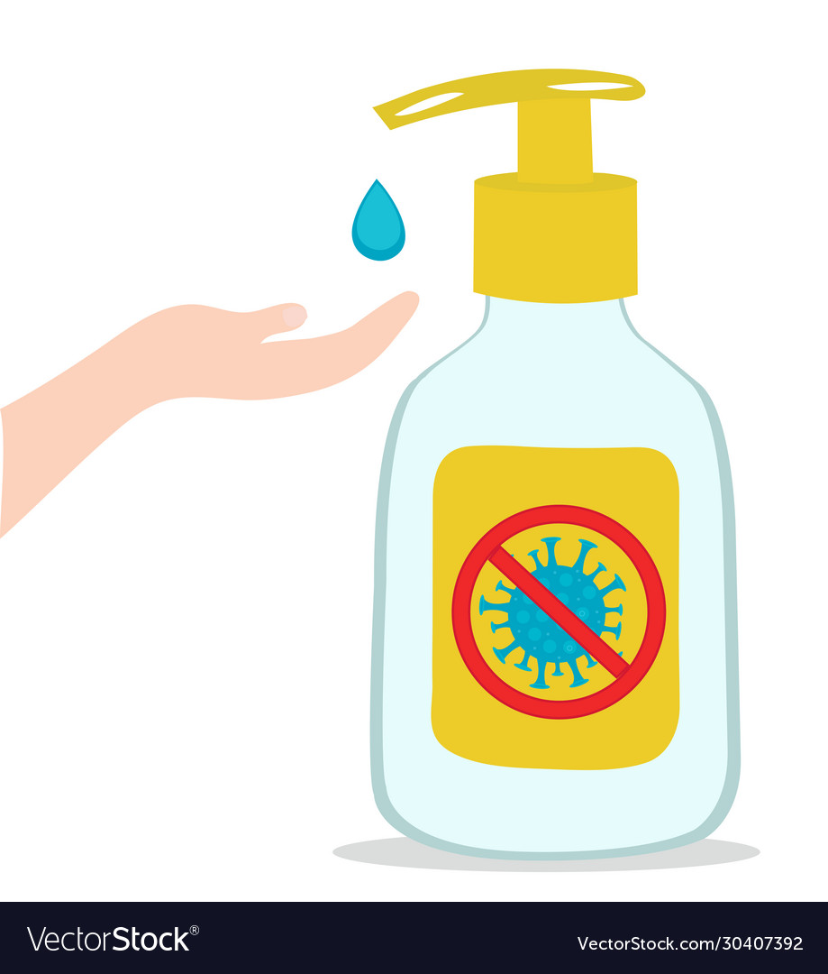 Hand sanitizers kill most bacteria fungi and stop Vector Image