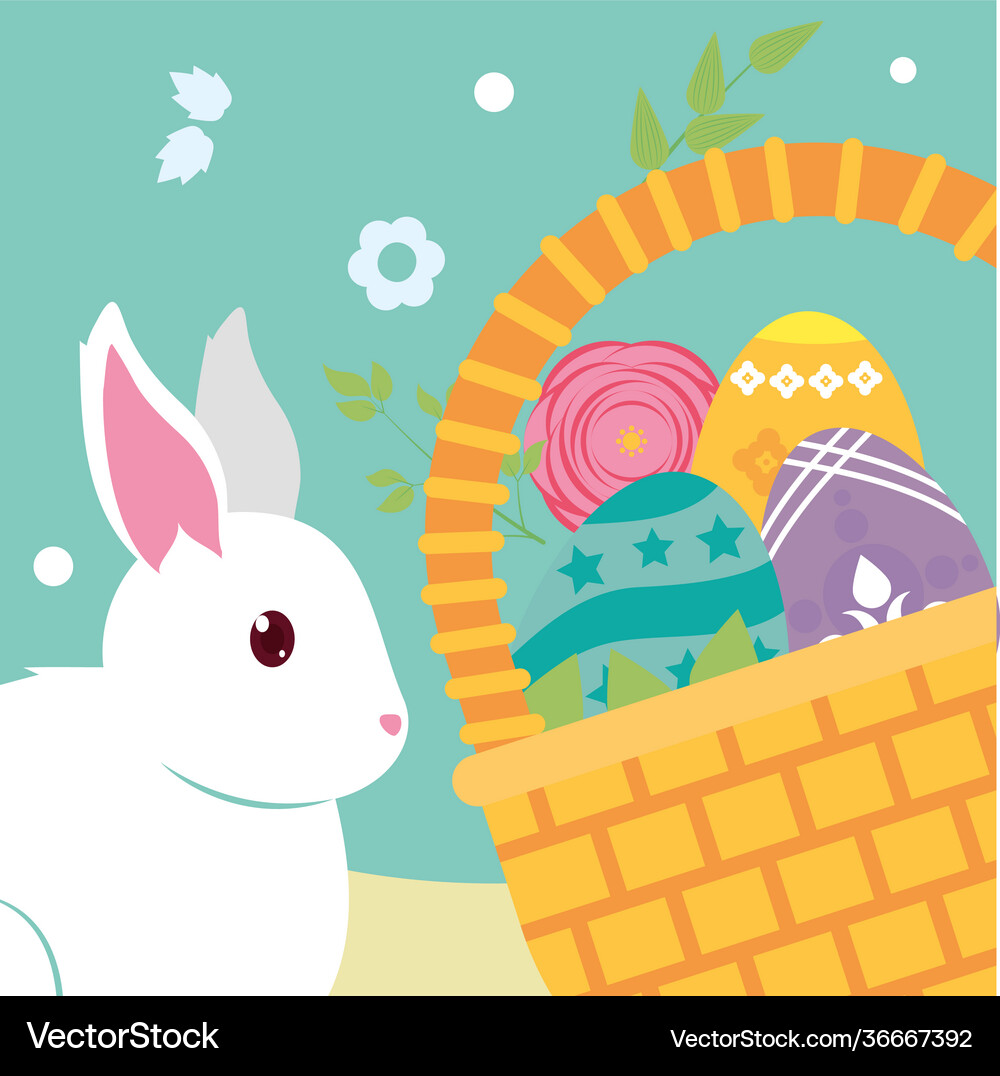 Happy easter rabbit Royalty Free Vector Image - VectorStock