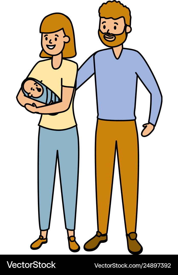 Mom dad and baby Royalty Free Vector Image - VectorStock