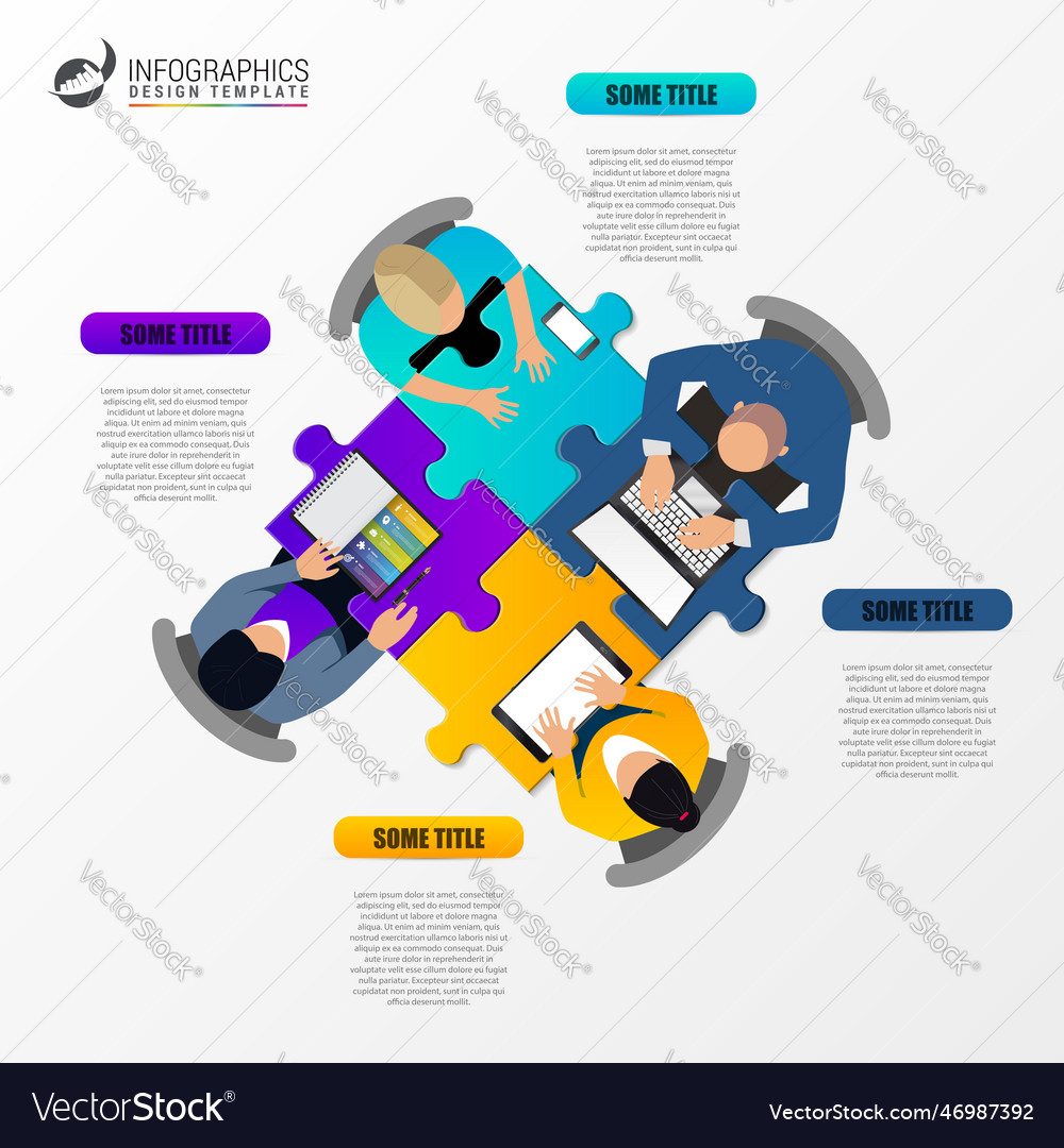 Office table top view business meeting Royalty Free Vector