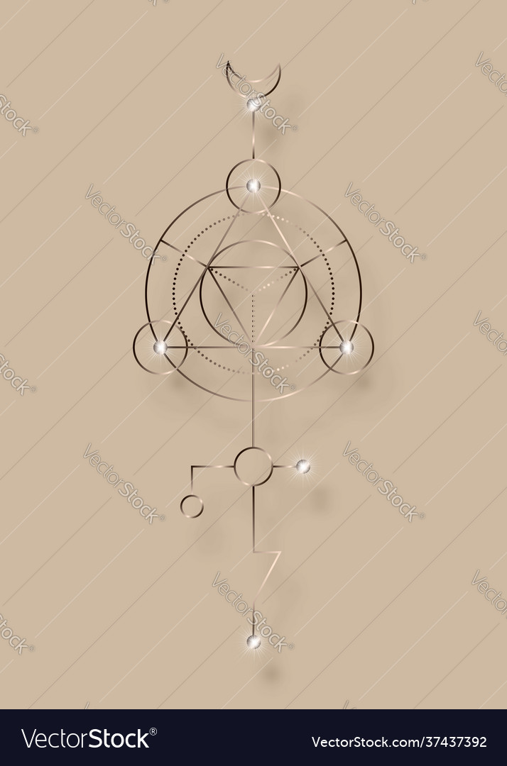 Sacred geometry abstract mystic signs merkaba Vector Image