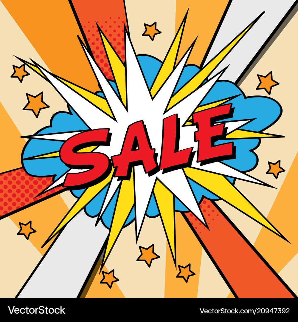 Sale pop art banner Royalty Free Vector Image VectorStock