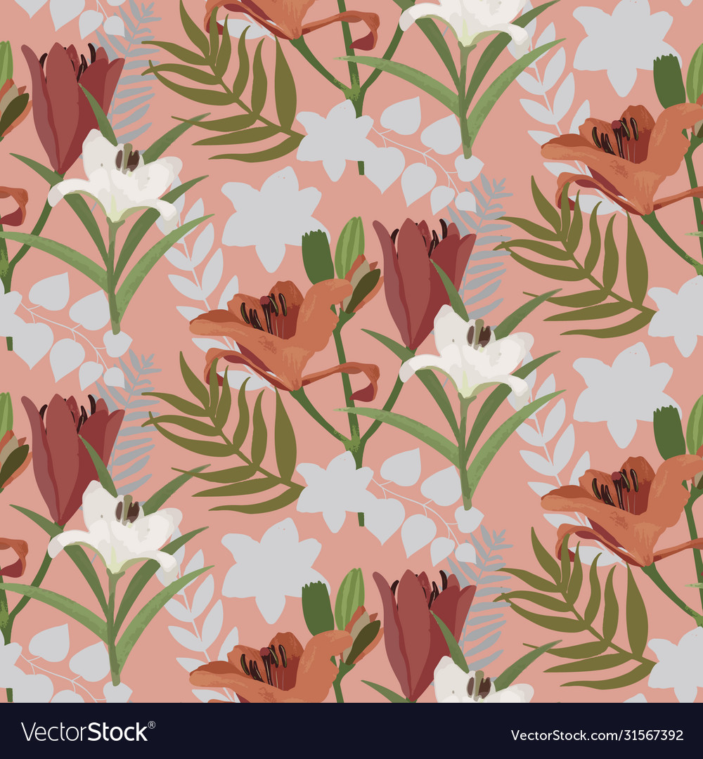 Seamless pattern background with foliage