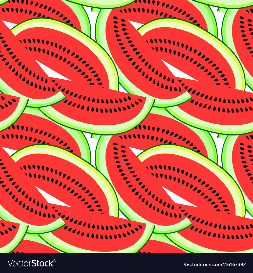 Seamless pattern with watermelon slices