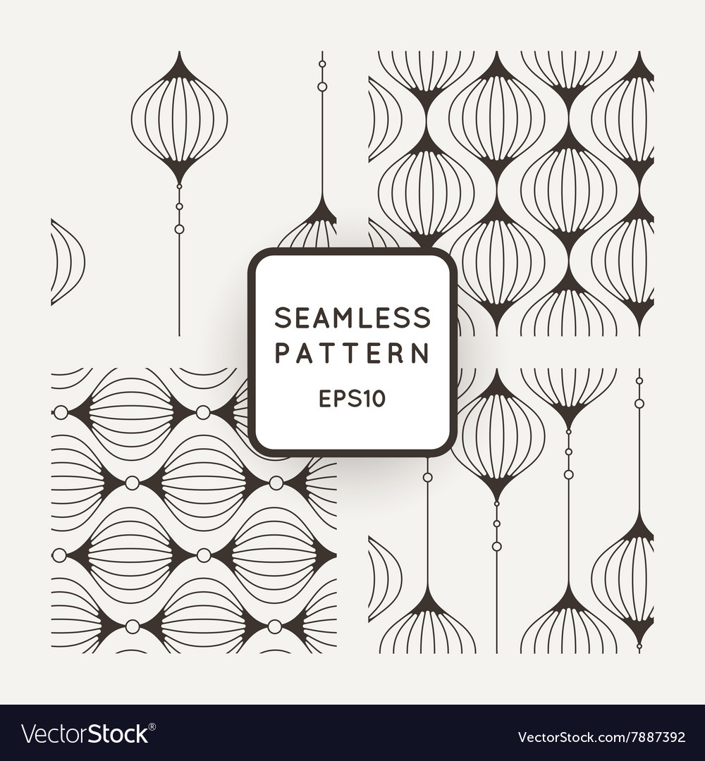 Set of seamless pattern wavy lines