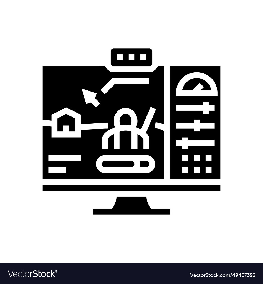 Testing game development glyph icon