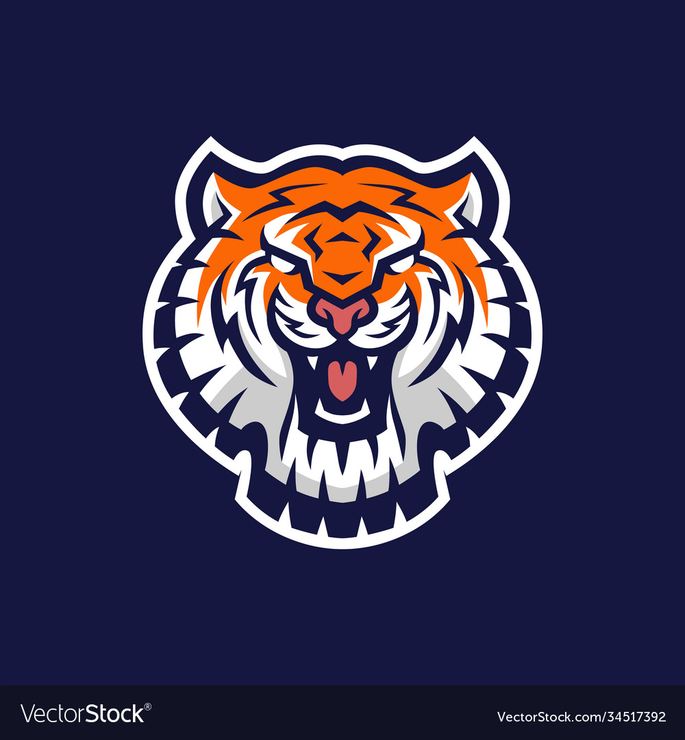 Tiger head e sport logo icon