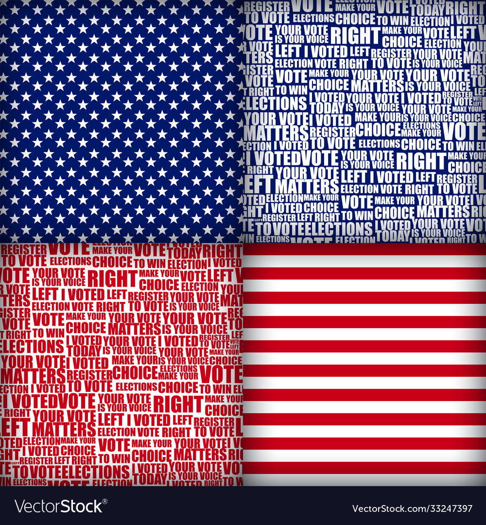 American elections vote seamless patterns set