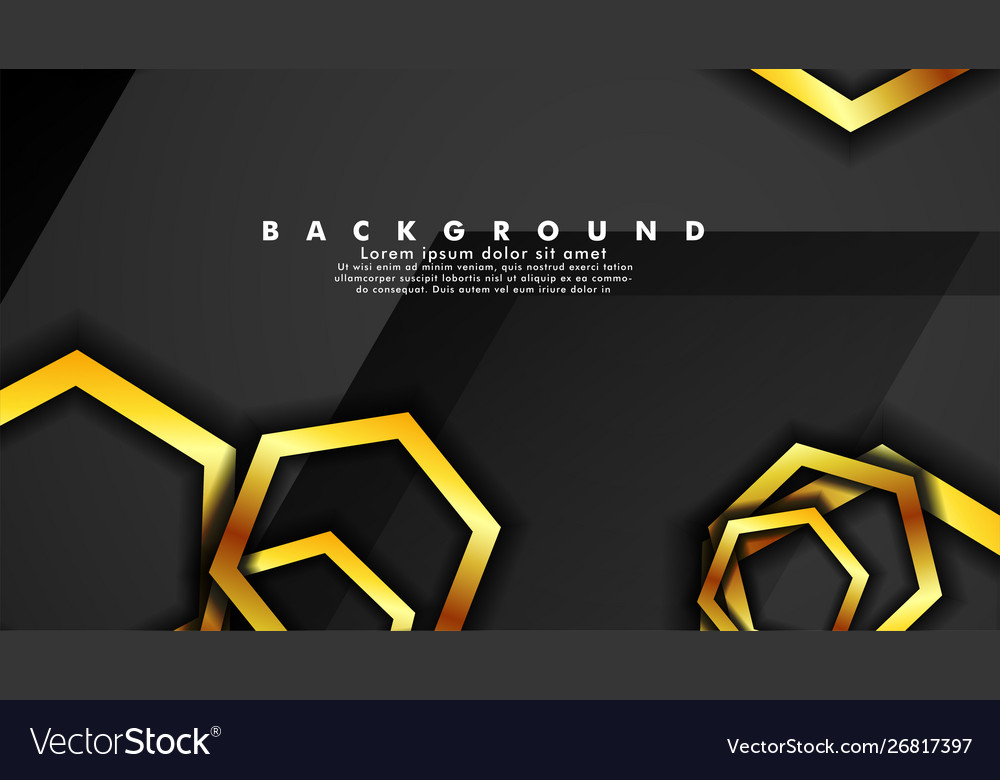 Background design that overlaps with hexagon gold vector image Background design that overlaps with hexagon gold