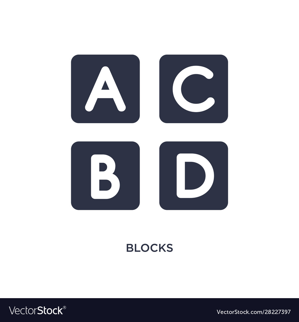 Blocks icon on white background simple element