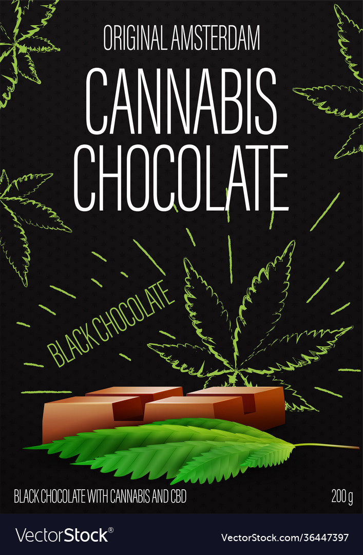 Cannabis chocolate black package design