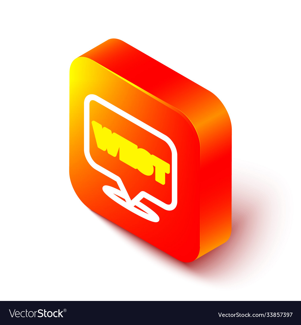 Isometric line pointer to wild west icon isolated vector image Isometric line pointer to wild west icon isolated