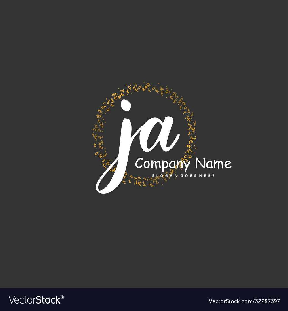 J a ja initial handwriting and signature logo