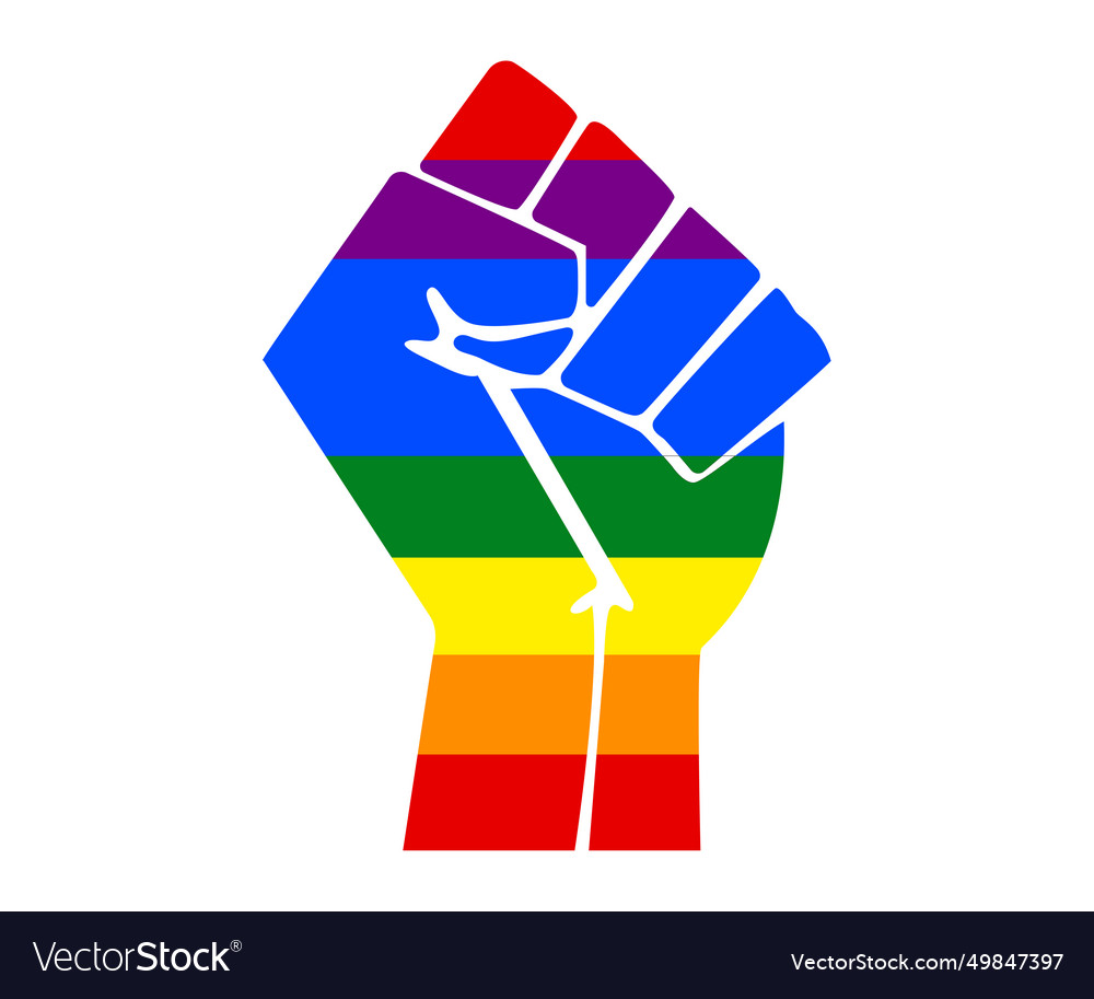 Lgbt fist rainbow pride month rainbow flag Vector Image