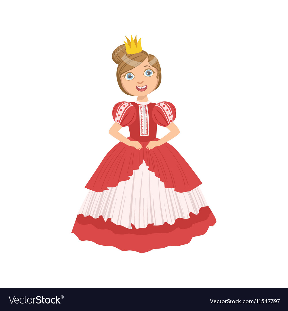 Little Girl With High Hairdo Dressed As Fairy Tale
