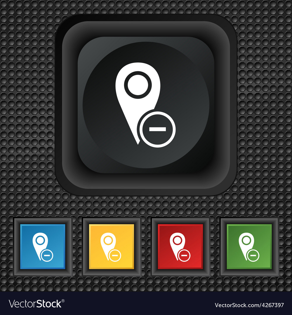 Map pointer icon sign symbol squared colourful Vector Image