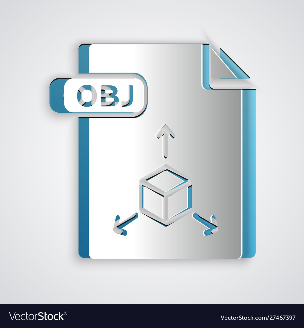Paper cut obj file document download button