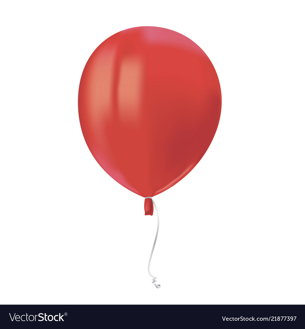 Realistic air flying red balloon with reflects