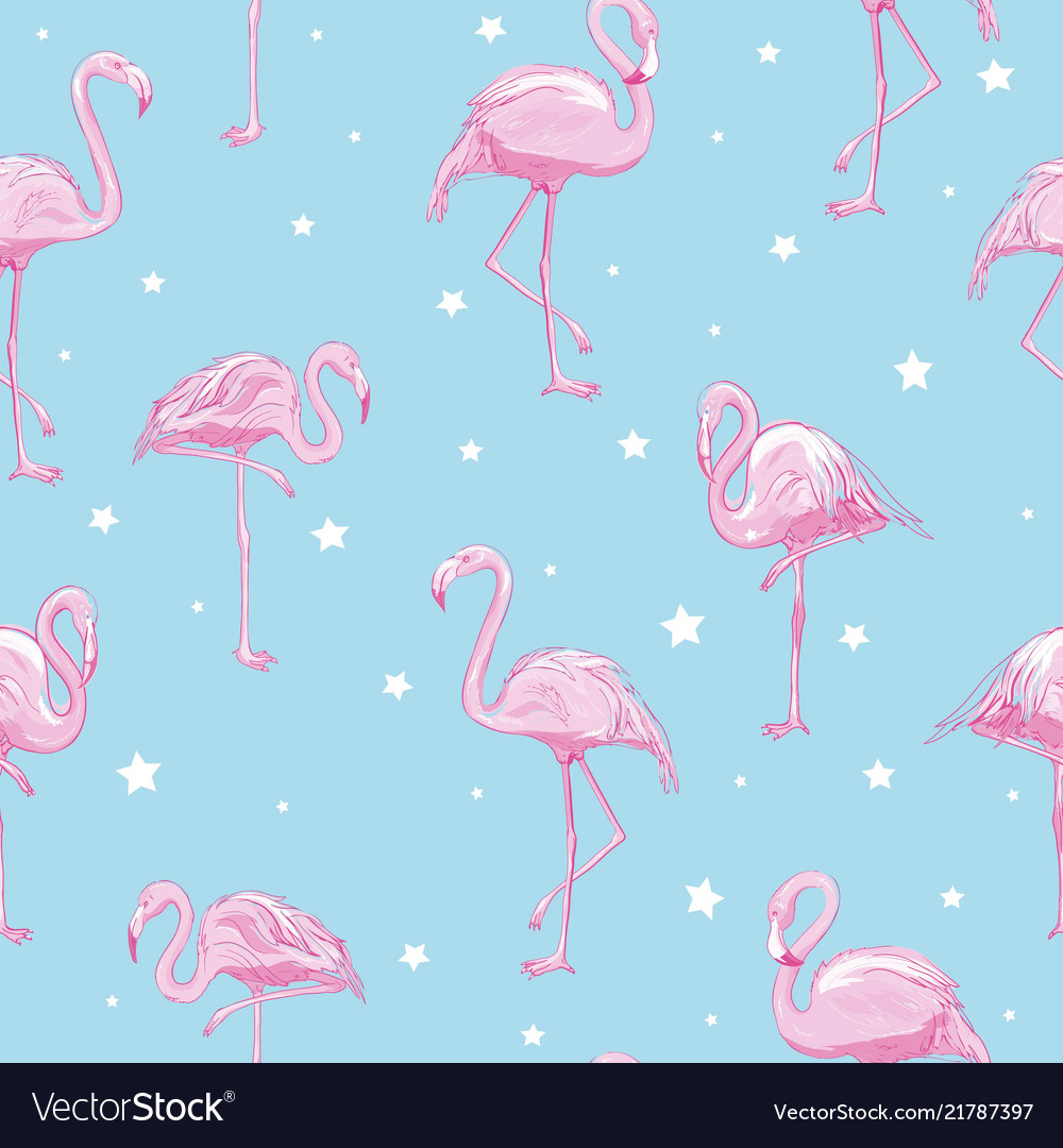 Seamless flamingo pattern vector image Seamless flamingo pattern