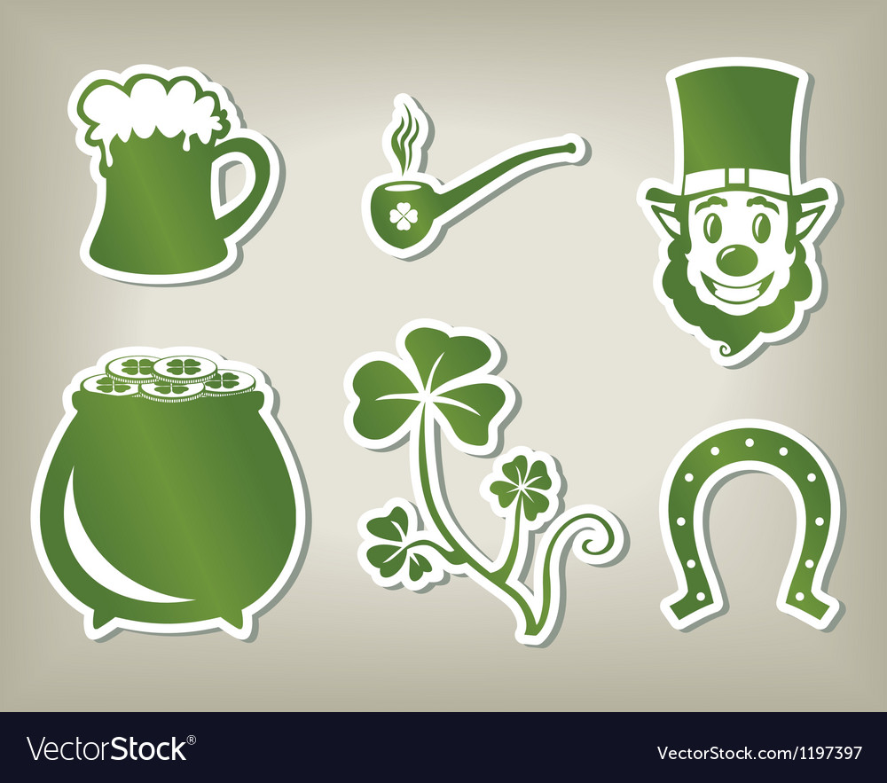 Set of icon of sant patricks day Royalty Free Vector Image